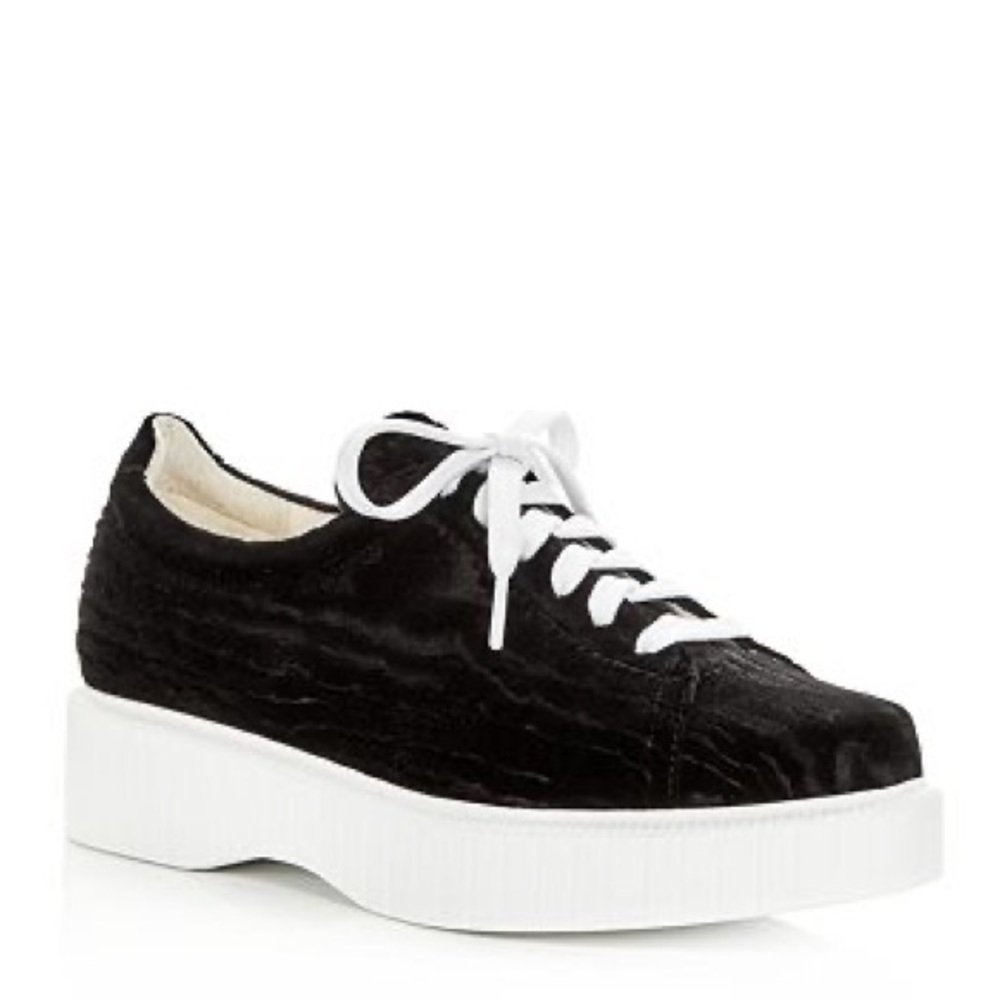 Robert Clergerie Pasket Velvet Platform Sneaker Black EU38 US7.5 BNIB - Picture 4 of 9